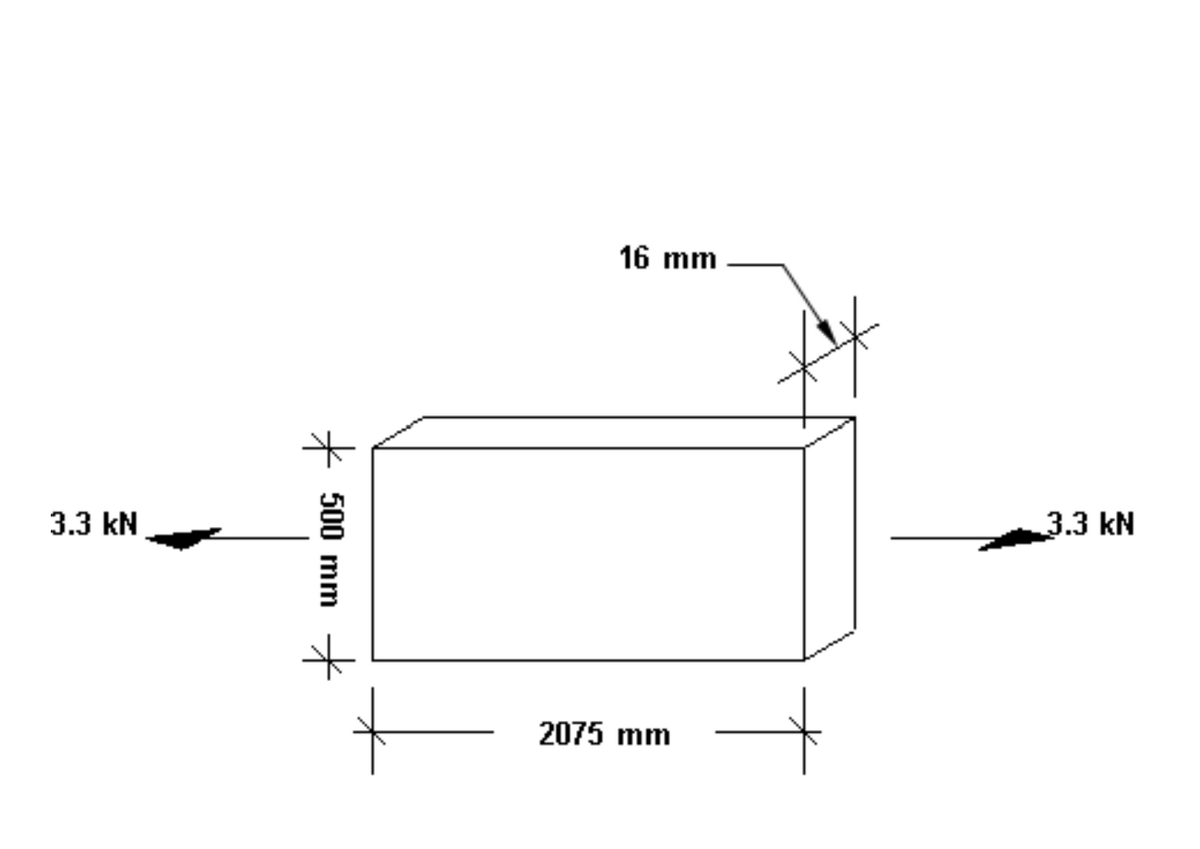 3.3 kN
*
500 mm
*
16 mm
2075 mm
3.3 kN