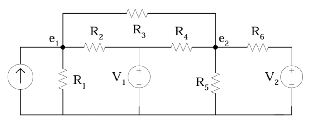 Ro
R2
R3
R,
e2
+
V2
V,
R5
↑
R,
