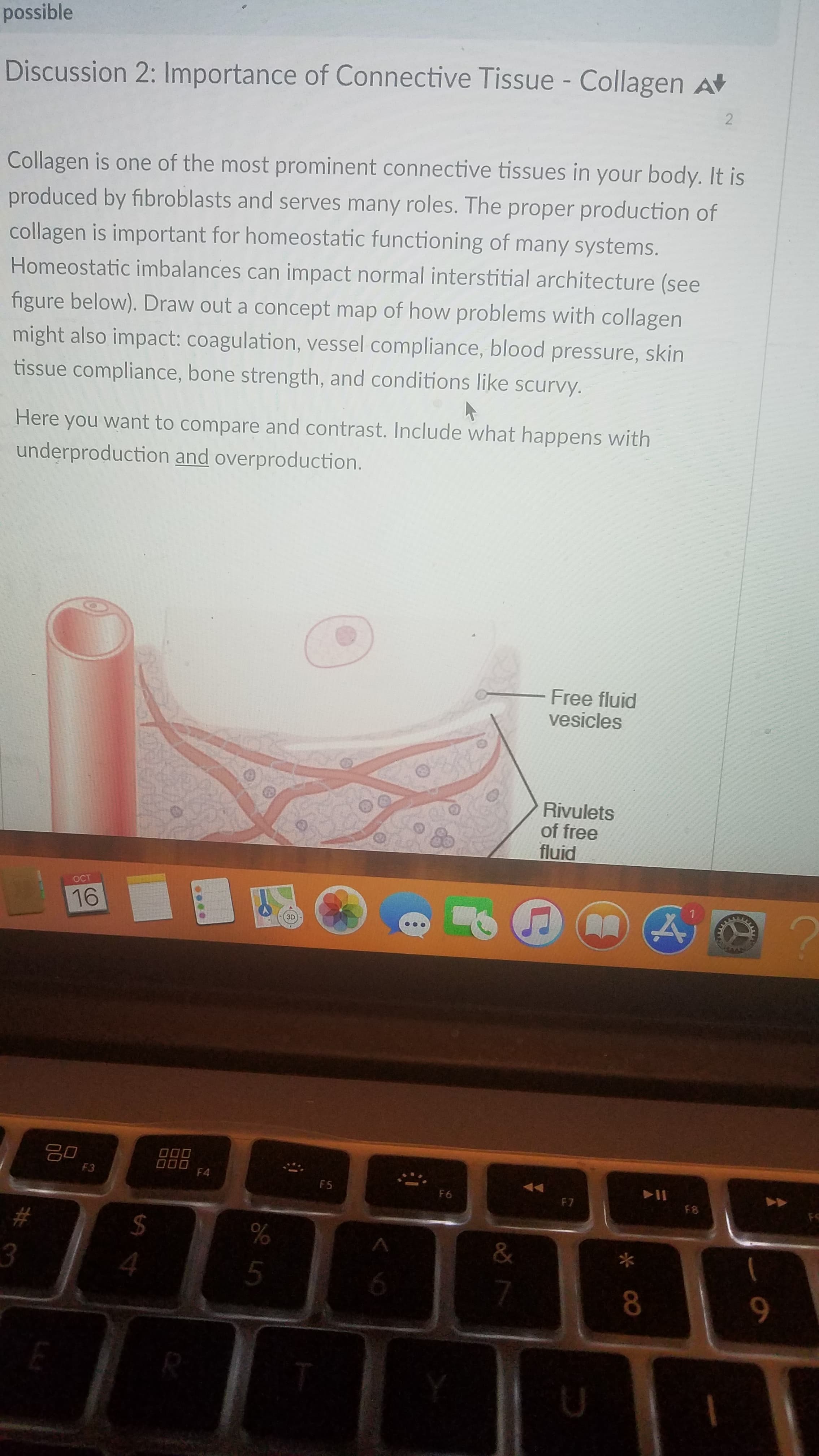 figure below). Draw out a concept map of how problems with collagen
might also impact: coagulation, vessel compliance, blood pressure, skin
tissue
