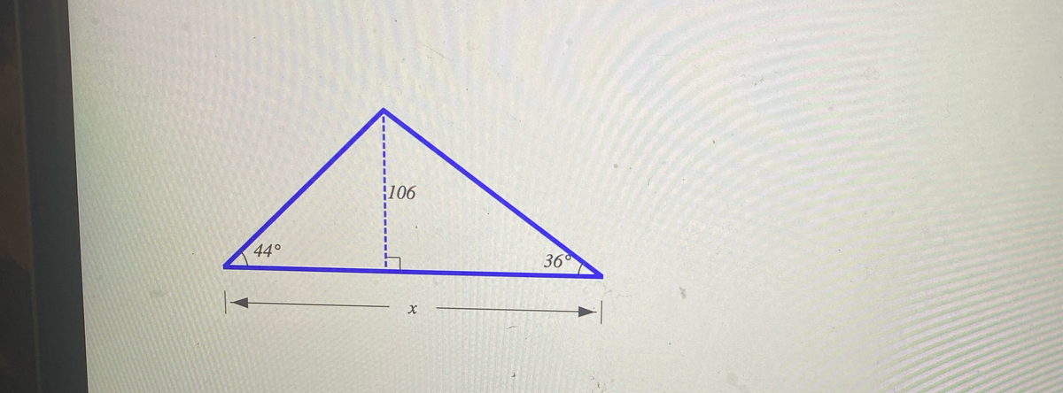 44°
106
X
36°