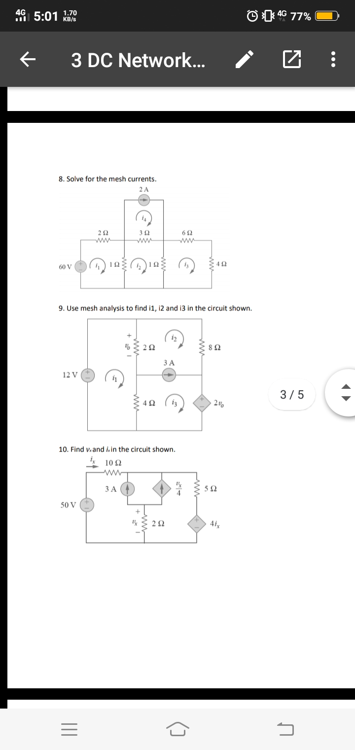 8. Solve for the mesh currents.
