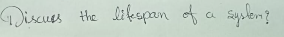 Discuss the lifespan of a system?