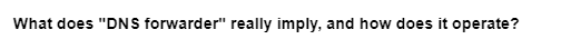 What does "DNS forwarder" really imply, and how does it operate?