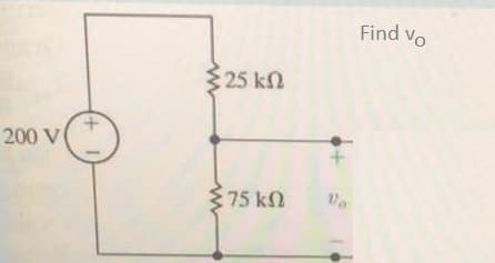 200 VI
{25 ΚΩ
375 ΚΩ
Va
Find Vo