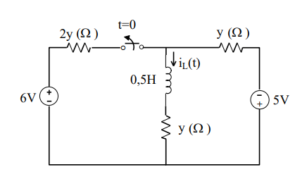 t=0
2y (2)
y (Ω)
to
0,5H
6V
O 5V
S y (2)
