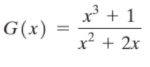 x + 1
G(x)
x² + 2x
