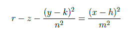 (y – k)² _ (x – h)²
т — 2 —
n2
m2
