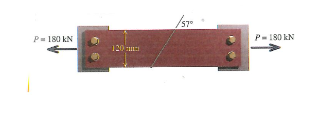 57°
P = 180 kN
P = 180 kN
120 mm
