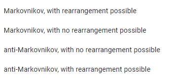 Markovnikov, with rearrangement possible
Markovnikov, with no rearrangement possible
anti-Markovnikov, with no rearrangement possible
anti-Markovnikov, with rearrangement possible
