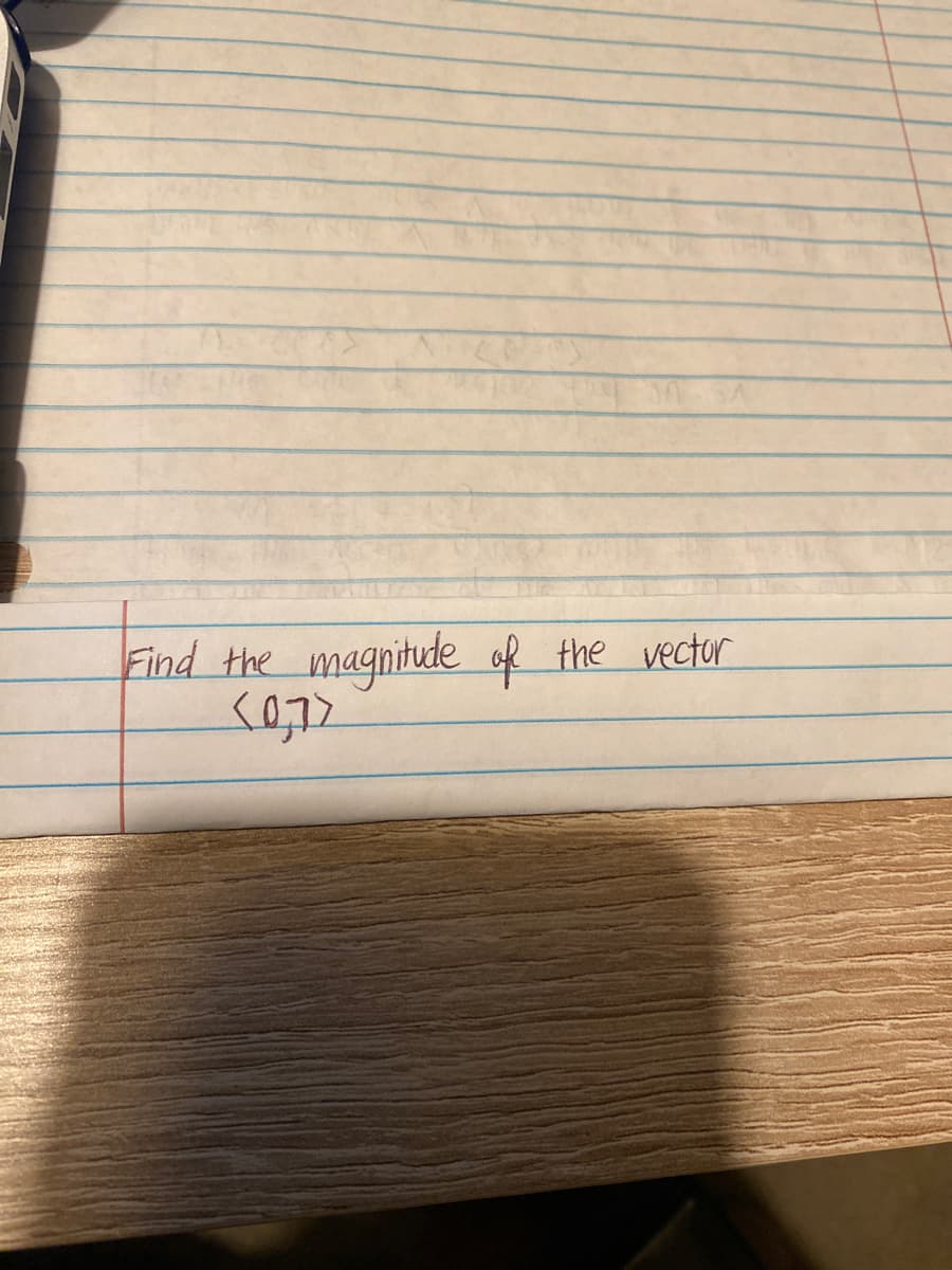 Find the
magnitude of
the vector
