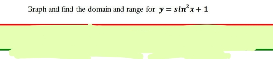 Graph and find the domain and range for y = sin²x + 1