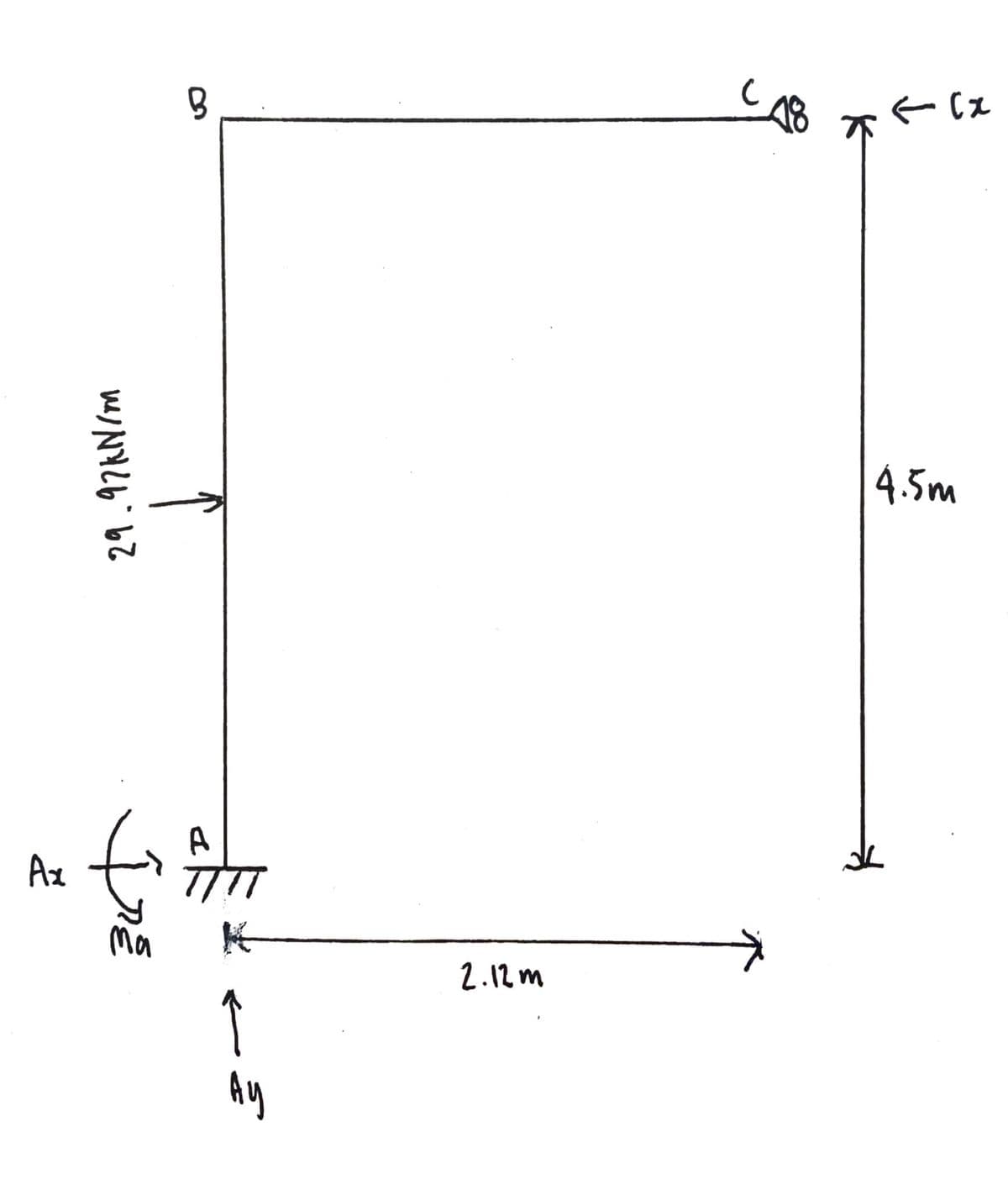 4.5m
to
A
Ax
77TT
Ma
2.12 m
↑
Ay
