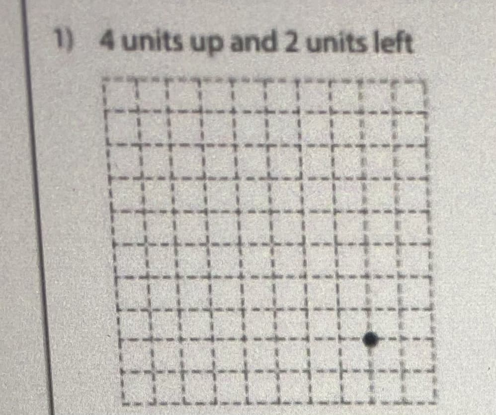 1) 4 units up and 2 units left
