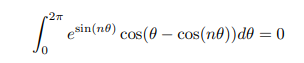 -2π
esin(ne) cos(- cos(no))de = 0
Ső
0