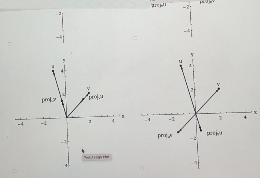 -4
projuv
-2
y
2
-2
i
projvu
2
WebAssign Plot
X
O
-4
projvu
-2
projuv
-2
y
2
-2
-4
rujuv
2
proj,u
X