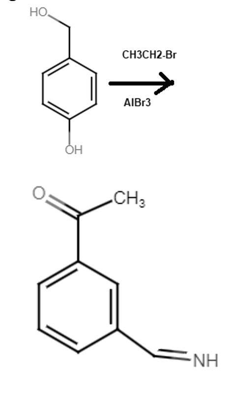 HO.
ОН
CH3CH2-Br
AlBr3
CH3
NH