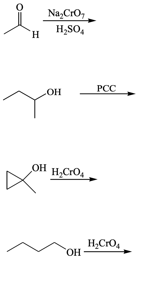 H
ОН
Na2CrO7
H2SO4
ОН
H2CrO4
ОН
PCC
H₂CRO4