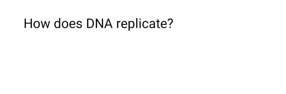 How does DNA replicate?
