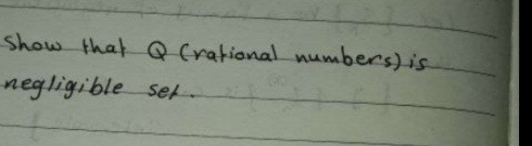 Show that Q (rational numbers) is
negligible
set.