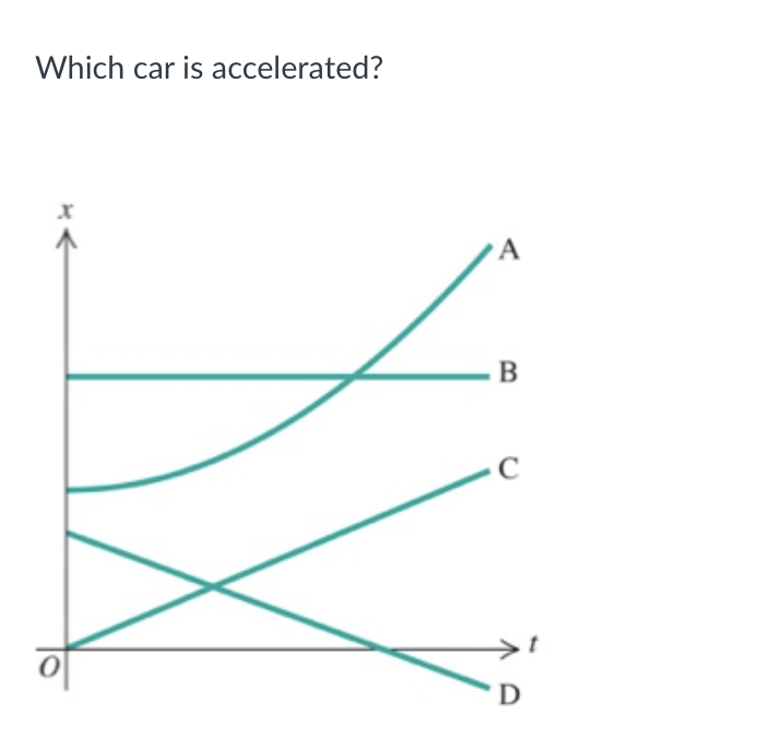 Which car is accelerated?
D
