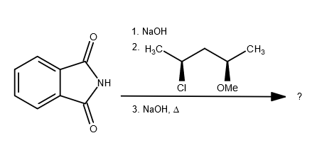 NH
1. NaOH
2. H₂C-
3. NaOH, A
CH3
CI
OMe
?