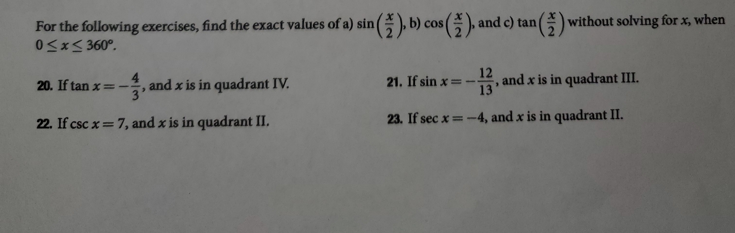 4.
and x is in quadrant IV.
3'
20. If tan x =-
