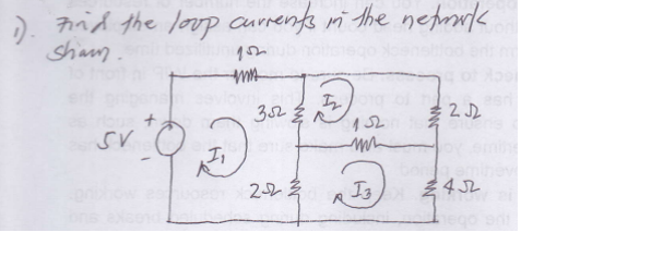 ). Fid the loop aurrents mi the nefrk
sham.
