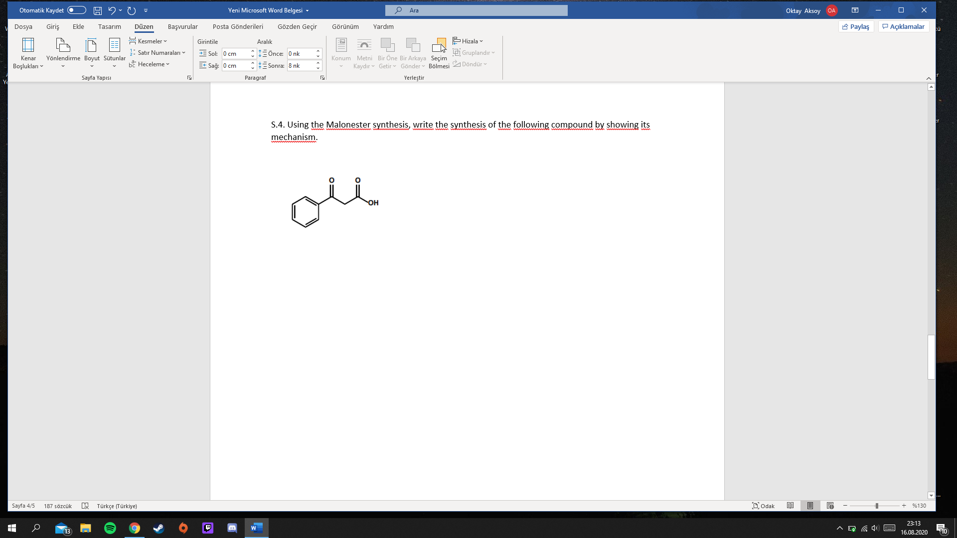 S.4. Using the Malonester synthesis, write the synthesis of the following compound by showing its
mechanism.
но
