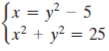 Įx = y² – 5
\x² + y² = 25
