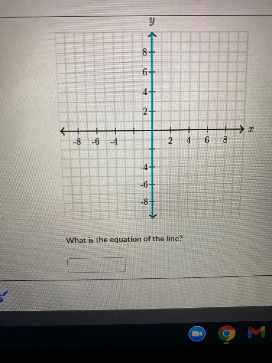 8+
2-
-8
-6 -4
4
6.
8.
-4+
-6--
-8--
What is the equation of the line?
2.
