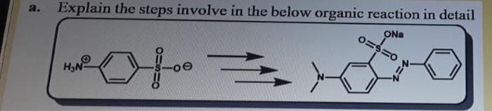 Explain the steps involve in the below organic reaction in detail
ONa
H3N-
