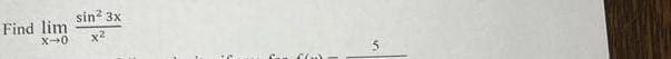 sin² 3x
X-0 x²
Find lim
co