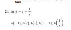 find
h(1) = 1 +
h(-1), h(2), h(+), h(x – 1), h
