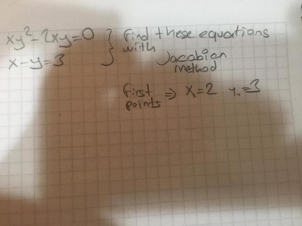 find these equations
with
Jacabien
メー-3
method
first X=2 Yu
points
