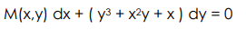 M(x,y) dx + (y³ + x²y + x) dy = 0