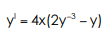 y' = 4x(2y-³-y)