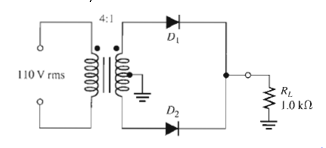 4:1
110 V rms
R.
1.0 k
D2
elle
