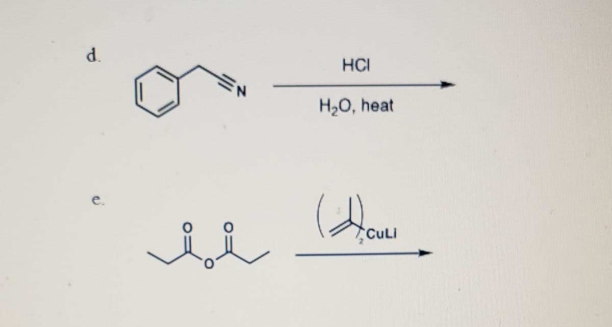 HCI
H2O, heat
e.
CuLi
