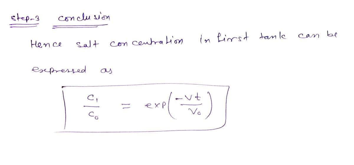 step-3
conclu sion
in first tanle
can be
Hence
con centra hion
Salt
exxpressed
as
exp
Vo
Co
