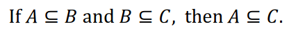 If A CB and BC C, then A C C.
