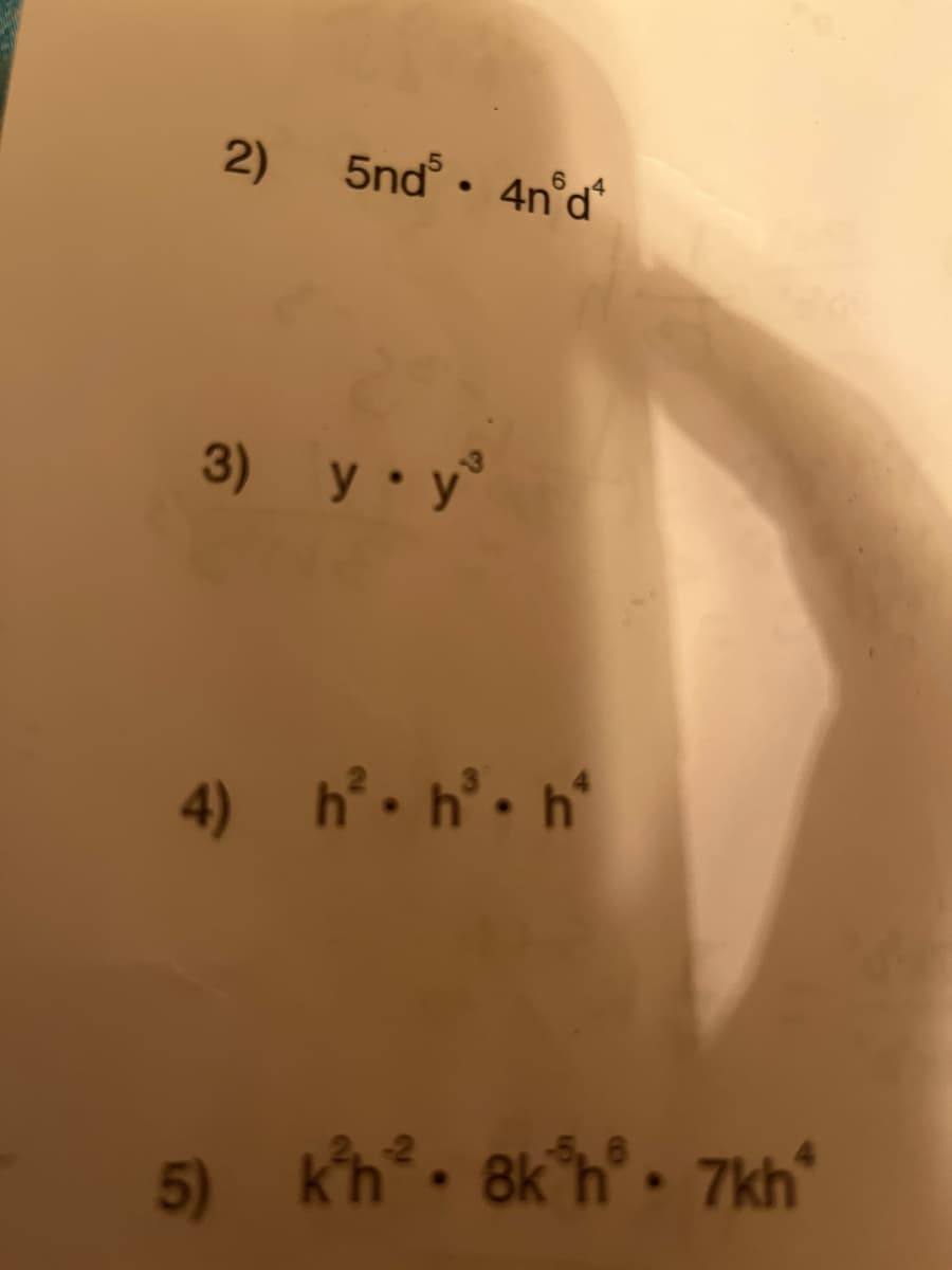 2) 5nd. 4n°a
3) y y°
4) h•h°•h°
5) k'h°. 8k°h° • 7kh'
