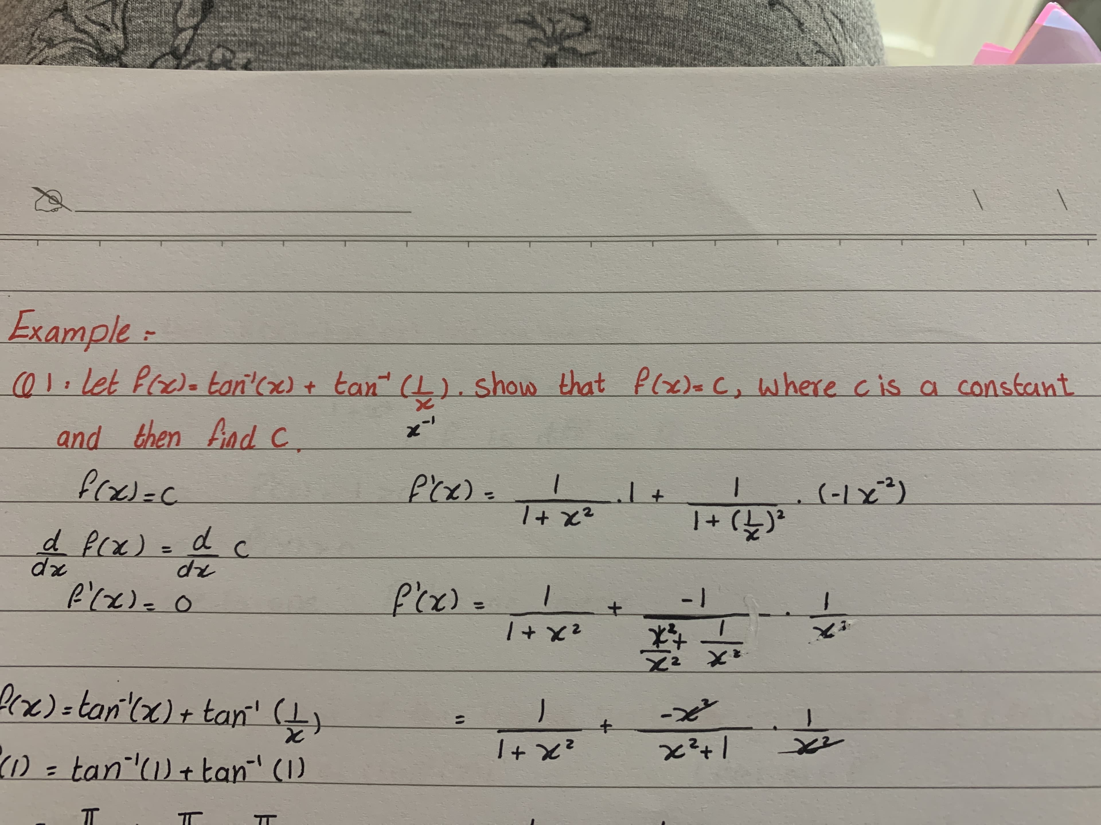 let Po)- tar'c) + tant (L). show that
Plx)=C,where cis a constant
and
then Aind C
