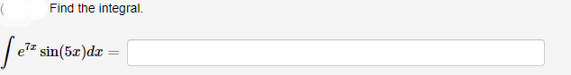 Find the integral.
er sin(5x)dx -
IT
