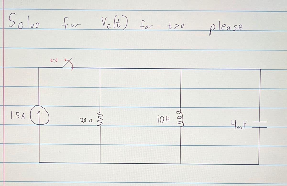 Solve
1.5 A
0
t=0
for Volt) for t>o
$
2012
my
JOH
еее
please
4 m F