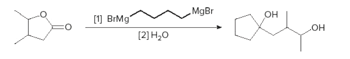 [1] BrMg*
MgBr
OH
[2] H,O
HO
