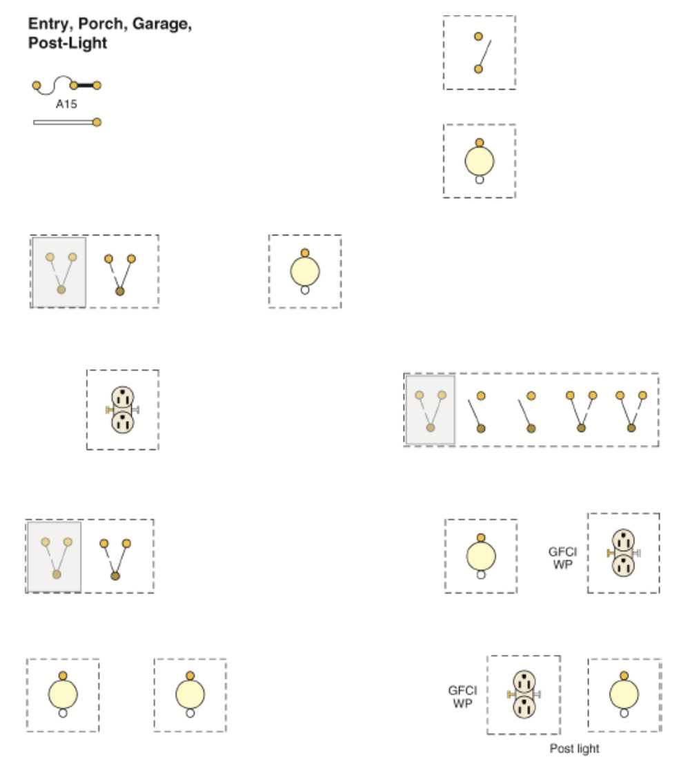 Entry, Porch, Garage,
Post-Light
A15
GFCI
WP
GFCI
WP
Post light
