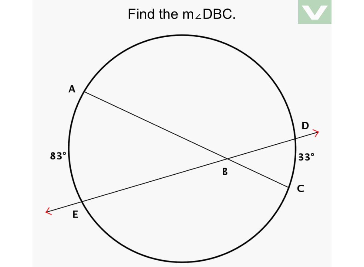 Find the mzDBC.
A
83°
33°
В
E
