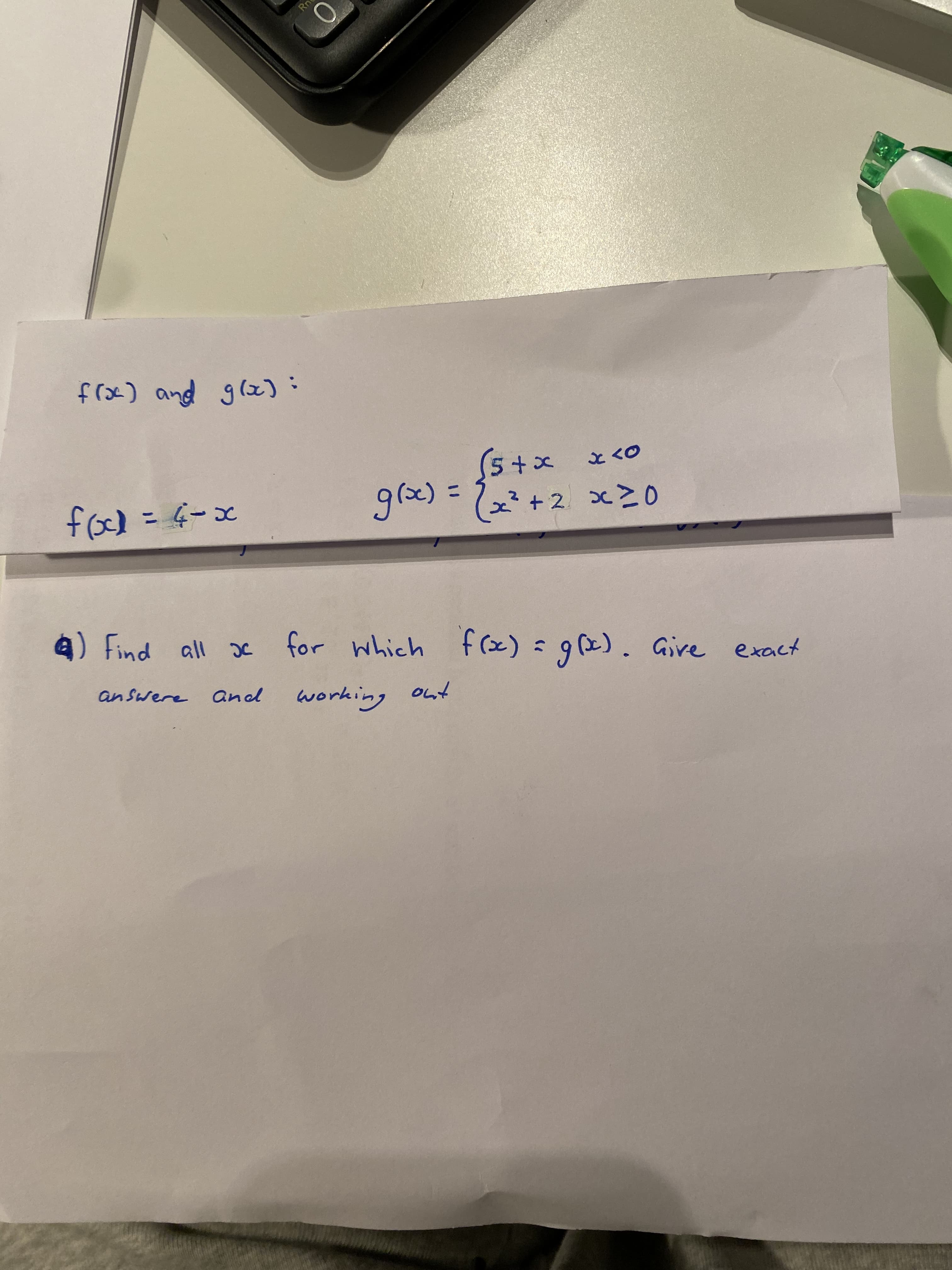 Rn
%3D
*ーラ=)+
ニ
x²+2 x20
puiy (日
an swere and
4) Find all x for which
o>ズ x+S)
working
f (x) = 9). Give exact
