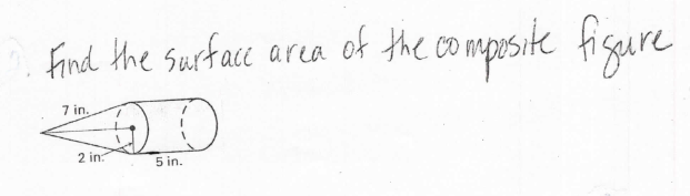 Find the surface
area of the omposite figeure
area of the co
7 in.
2 in:
5 in.
