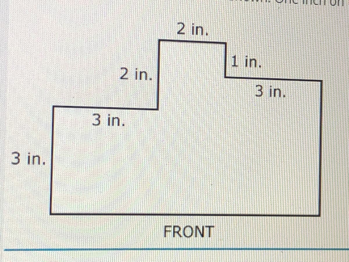 2 in.
1 in.
2 in.
3 in.
3 in.
3 in.
FRONT
